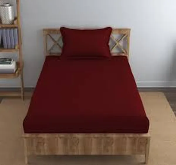 Pack_of_2_&_3_Pieces_Cotton_Maroon_Solid_Bedsheet_With_Pillow_Cover_for_Bedroom,_Guest_Room,_Kids_Room