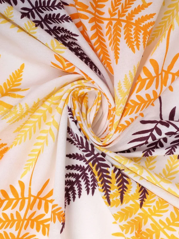 Pack_of_2_Pieces_Cotton_Yellow_Tropical_Leaf_Printed_Eyelet_Curtain_Set_for_Window_and_Door