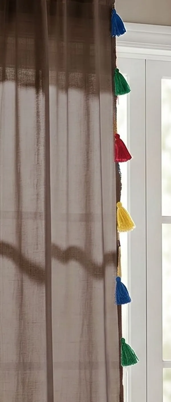 Pack_of_2_Cotton_Brown_Sheer_Summer_fun_Multi_Tassel_Tab_Top_Curtain_Set_for_Window_and_Door