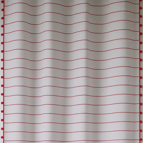 Pack_of_2_Cotton_White-Red_Pin_Stripe_Pompom_Collection_Eyelet_Curtain_Set_for_Window_and_Door