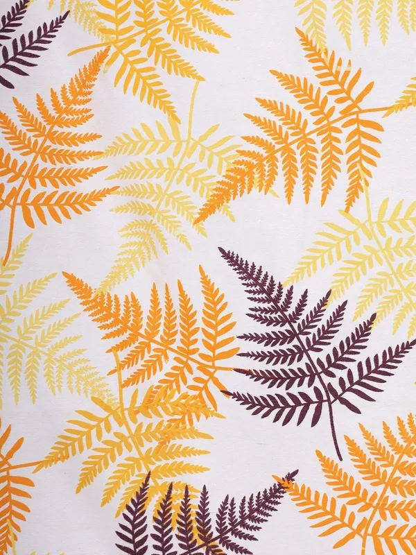 Pack_of_2_Pieces_Cotton_Yellow_Tropical_Leaf_Printed_Eyelet_Curtain_Set_For_Bedroom_and_Living_Room