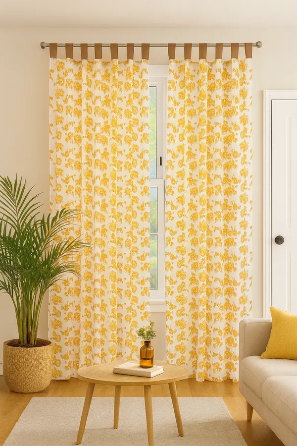 Pack_of_2_Cotton_Yellow_Rose_Printed_Tab_Top_Curtain_Set_for_Window_and_Door