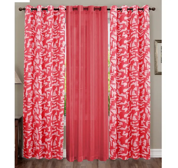 Pack_of_3_Pieces_Cotton_Red_Urban_abstract_Printed_Eyelet_Curtain_Set_For_Bedroom_and_Living_Room