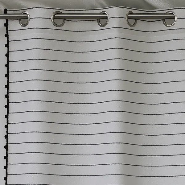 Pack_of_2_Cotton_White-Black_Pin_Stripe_Pompom_Collection_Eyelet_Curtain_Set_for_Window_and_Door