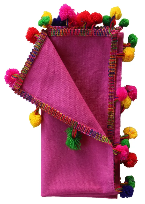 Pack_of_6_Pieces_Cotton_Mazenta_Multi_Pompom_Napkin_Set_for_Dining_and_Kitchen