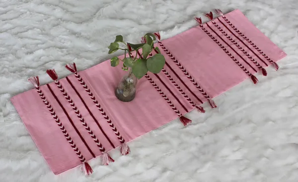 Pack_of_1_Piece_Cotton_Blush_Pink_Boho_Tassel_Collection_Table_Runner-For_Dining_&_Center_Table