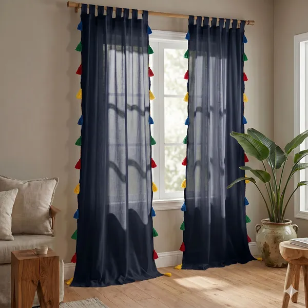Pack_of_2_Cotton_Blue_Sheer_Summer_fun_Multi_Tassel_Tab_Top_Curtain_Set_for_Window_and_Door
