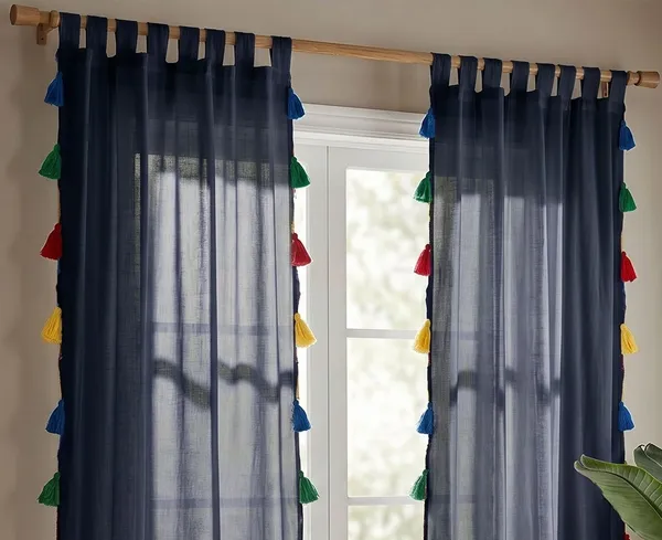 Pack_of_2_Cotton_Blue_Sheer_Summer_fun_Multi_Tassel_Tab_Top_Curtain_Set_for_Window_and_Door