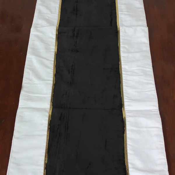 Pack_of_1_Piece_Cotton_Black_Ariel_Velvet_Collection_Table_Runner-For_Dining_&_Center_Table