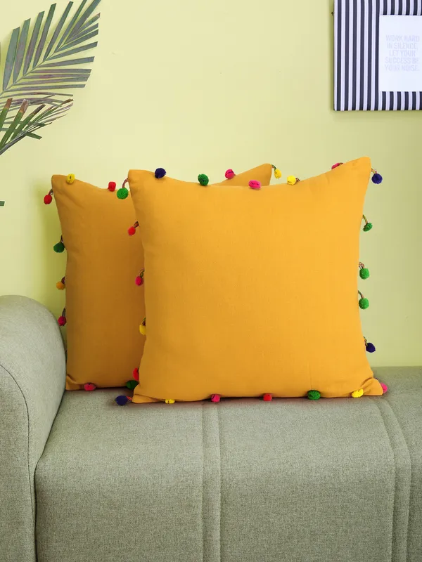 Pack_of_2_Pieces_Cotton_Yellow_Multicolor_Pompom_Cushion_Cover_For_Living_Room_and_Bedroom