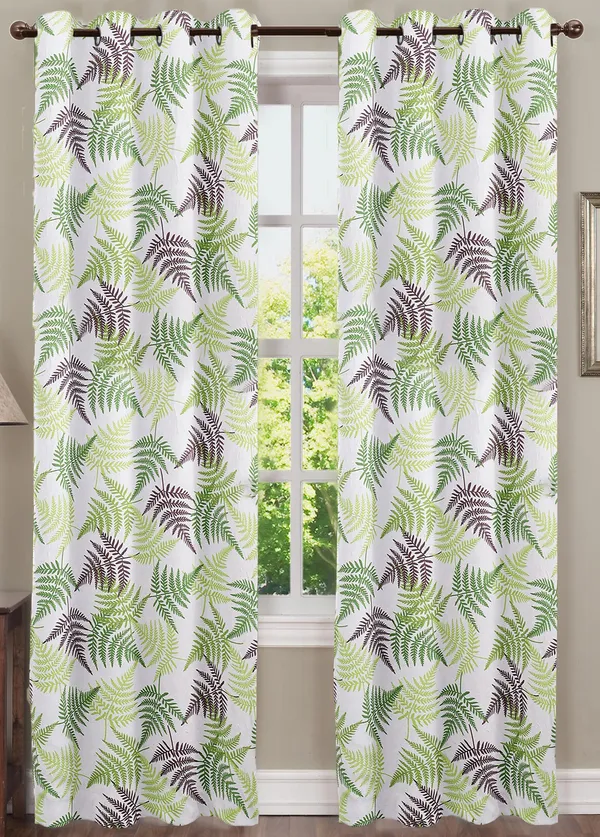 Pack_of_2_Pieces_Cotton_Green_Tropical_Leaf_Printed_Eyelet_Curtain_Set_For_Bedroom_and_Living_Room