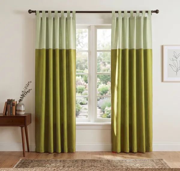 Pack_of_2_Piece_Cotton_Green_Solid_Sheer_Summer_fun_Colorful_Tab_Top_Curtain_Set_for_Door_Curtain-For_Bedroom_and_Living_Room
