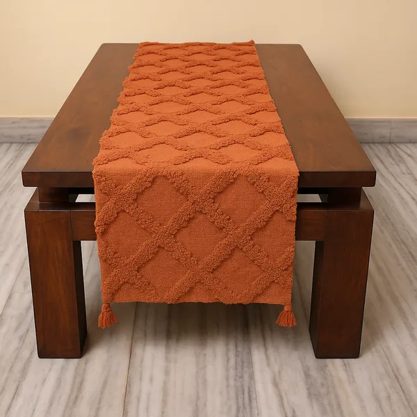 Pack_of_1_Piece_Cotton_Tufted_Harmony_Collection_Table_Runner-For_Dining_&_Center_Table