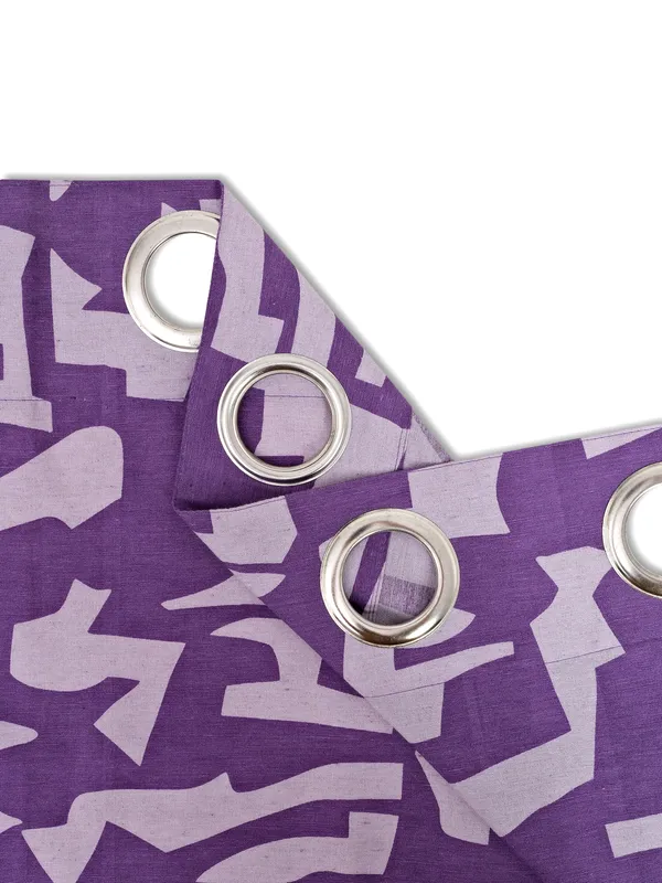 Pack_of_2_Cotton_Purple_Mauve_Urban_abstract_Collection_Eyelet_Curtain_Set_for_Window_and_Door
