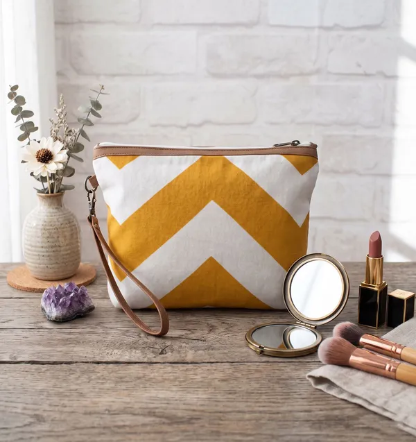 Pack_of_1_Piece_Cotton_Yellow_Chevron_Printed_Multi_Utility_Pouch_for_Travel_and_Storage_Accessories_Organizer