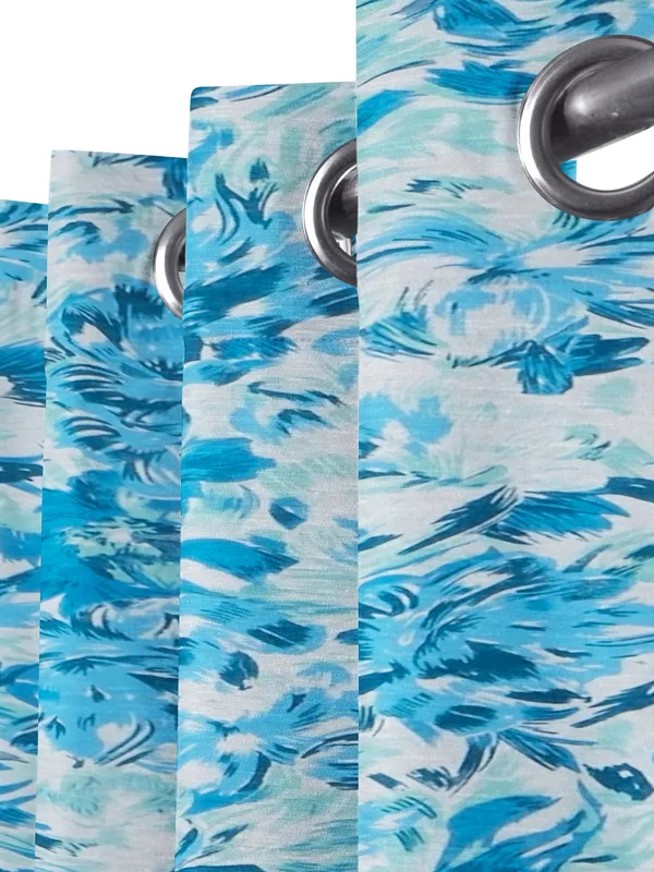 Pack_of_2_Cotton_Ocean_Blue_Rosy_Reflections_Collection_Eyelet_Curtain_Set_for_Window_and_Door