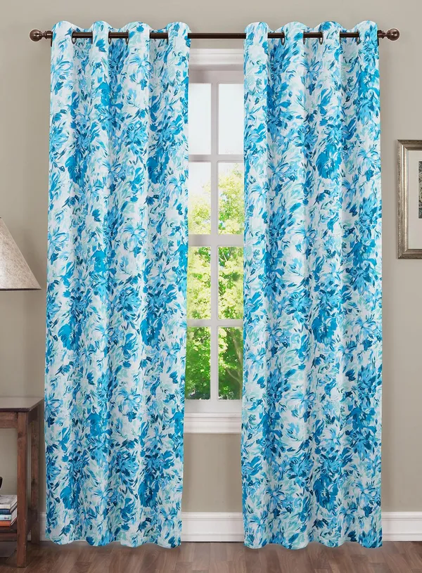 Pack_of_2_Cotton_Ocean_Blue_Rosy_Reflections_Collection_Eyelet_Curtain_Set_for_Window_and_Door