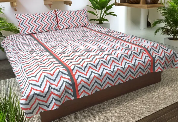 Pack_of_3_Pieces_Cotton_Coral_Double_Iket_Printed_Bedsheet_With_Pillow_Cover_for_Bedroom,_Guest_Room,_Kids_Room
