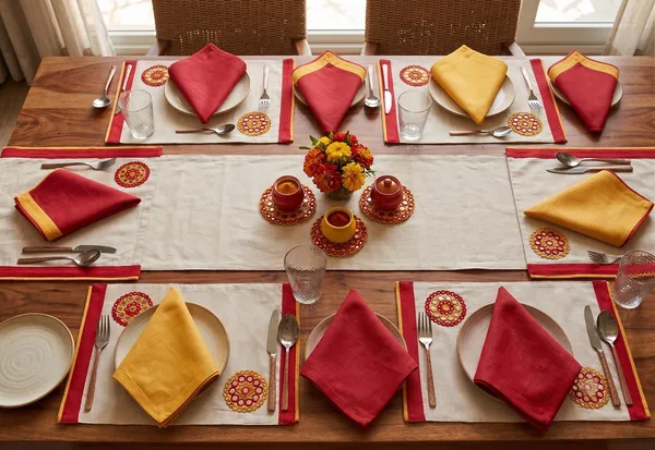 Pack_of_18_Pieces_Cotton_Red_Yellow_Circular_embroidery_Place_Mat_for_Dinning_and_Center_Table