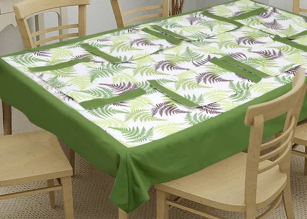 Pack_of_5,7_&_9_Cotton_Green_Tropical_Leaf_Collection_Table_Cover_With_Place_Mat-for_Dining_and_Center_Table