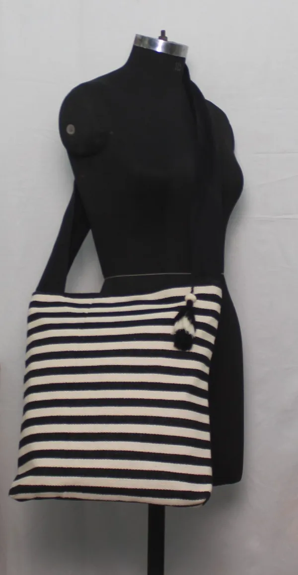 Pack_of_1_Piece_Premium_Cotton_Black_Cream_Stripe_Villa_Collection_Crossbody_Messenger_Shoulder_Bag_for_Women,_Men,_Girl_&_Boy