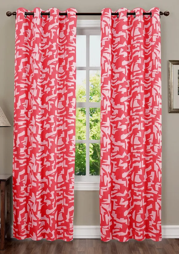 Pack_of_2_Cotton_Bright_Red_Urban_abstract_Collection_Eyelet_Curtain_Set_for_Window_and_Door