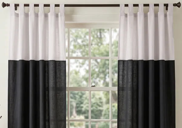Pack_of_2_Piece_Cotton_Black_Solid_Sheer_Summer_fun_Colorful_Tab_Top_Curtain_Set_for_Door_Curtain-For_Bedroom_and_Living_Room