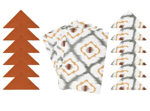 Pack_for_18_Pieces_Cotton_Peach_Ikat_Printed_Place_Mat_With_Napkin_Set_for_Dining_and_Center_Table