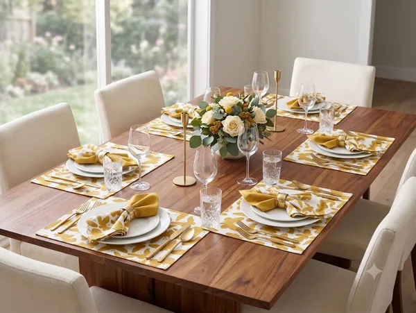 Pack_for_18_Pieces_Cotton_Yellow_Butterfly_Printed_Place_Mat_With_Napkin_Set_for_Dining_and_Center_Table