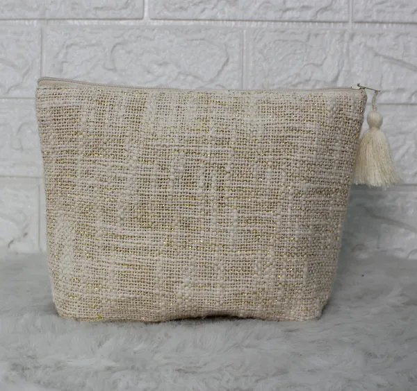 Pack_of_1_Piece_Cotton_Cream_Golden_Weave_Elegance_Collection_Multi_Utility_Pouch_for_Men,_Women,_Girl,_Boy,_Cosmetic_Bag,_Makeup_Bags,_Travel_Accessories_Organizer