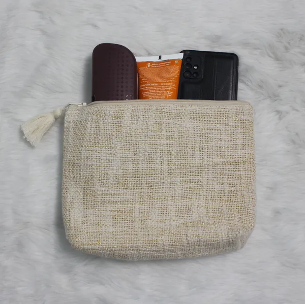 Pack_of_1_Piece_Cotton_Cream_Golden_Weave_Elegance_Collection_Multi_Utility_Pouch_for_Men,_Women,_Girl,_Boy,_Cosmetic_Bag,_Makeup_Bags,_Travel_Accessories_Organizer