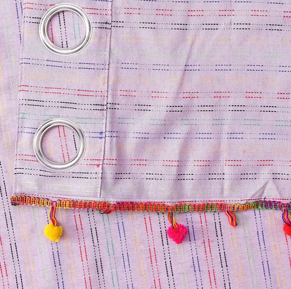 Pack_of_2_Cotton_Purple_Pastel_Stripe_Pompom_Collection_Eyelet_Curtainfor_Window_and_Door