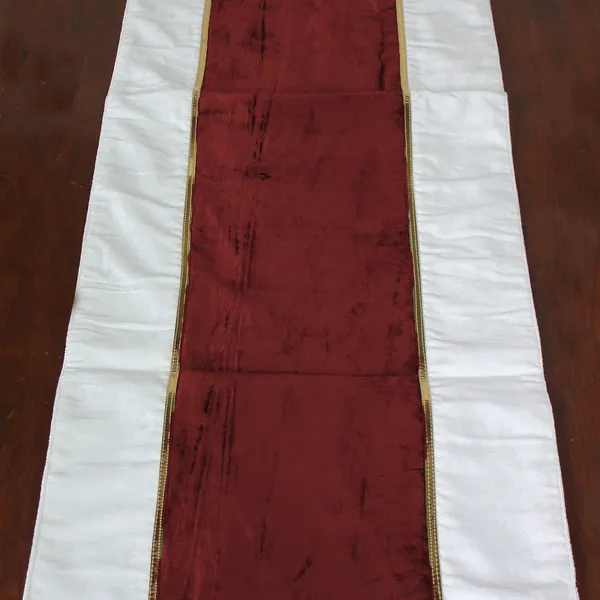 Pack_of_1_Piece_Cotton_Wine_Ariel_Velvet_Collection_Table_Runner-For_Dining_&_Center_Table