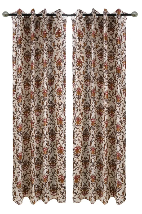 Dekor_World_Polyester_Beige_Damask_Multi_Printed_Eyelet_Curtain_Set_(Pack_of_2)-110x275cm_(4x9_Feet)_Long_Door_Curtain