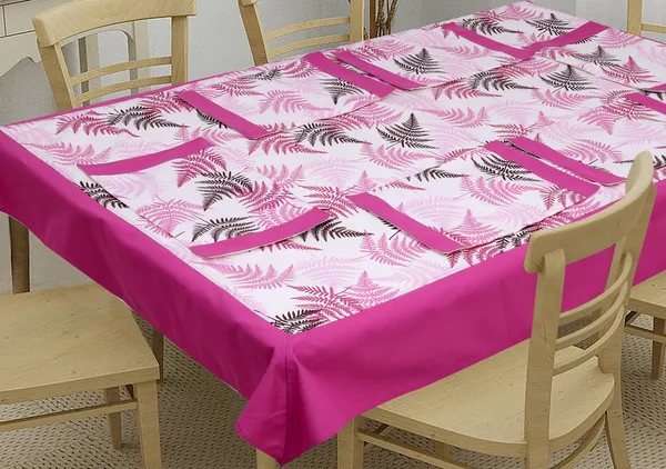 Pack_of_5,7_&_9_Cotton_Purple_Tropical_Leaf_Collection_Table_Cover_With_Place_Mat-for_Dining_and_Center_Table