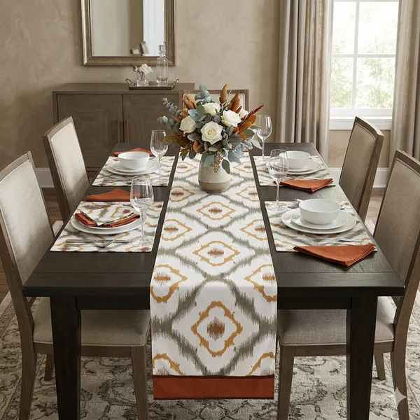 Cotton_3_Ikat_Printed_Peach_Table_Runner_With_Place_Mat_and_Napkin-Dining_&_Center_Table_for_Decoration_and_Party