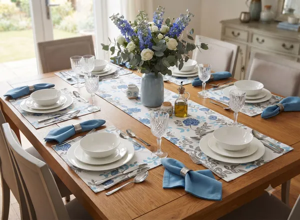 Pack_of_18_Pieces_Cotton_Blue_Floral_Printed_Place_Mat_With_Napkins_for_Dining_and_Center_Table