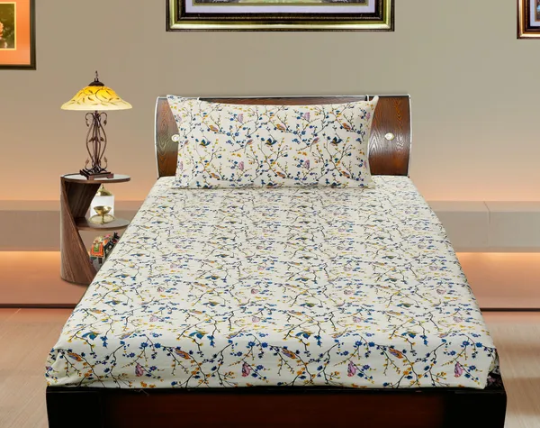 Pack_of_2_&_3_Pieces_Cotton_Cream_Mini_Bird_Cotton_Printed_Bedsheet_Set_With_Pillow_Covers_for_Bedroom,_Guest_Room,_Kids_Room