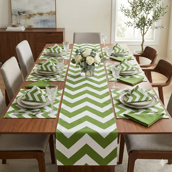 Cotton_Chevron_Printed_Green_Table_Runner_With_Place_Mat_and_Napkin-Dining_&_Center_Table_for_Decoration_and_Party