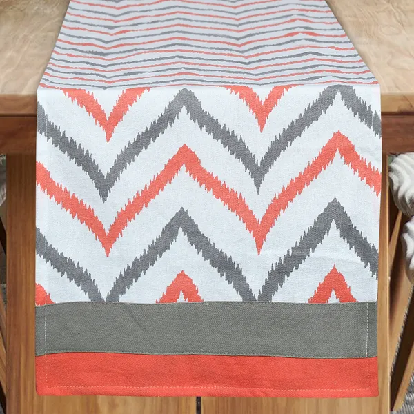 Pack_of_5,_7_&_9_Pieces_Cotton_Pink_Chevron_Printed_Table_Runner_With_Place_Mat_for_Dining_&_Center_Table