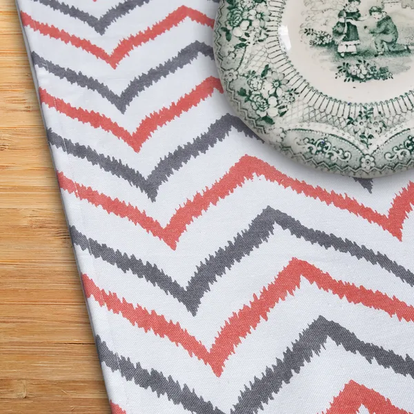 Pack_of_5,_7_&_9_Pieces_Cotton_Pink_Chevron_Printed_Table_Runner_With_Place_Mat_for_Dining_&_Center_Table