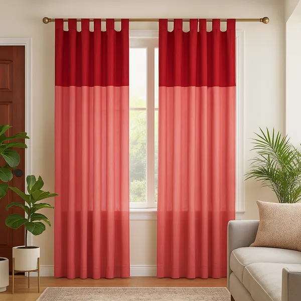 Pack_of_2_Cotton_Red_Double_Colourful_Tab_Top_Curtain_Set_for_Window_and_Door