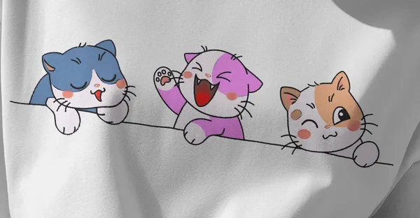 White_Premium_3_Cat_Printed_Cotton_For_Women