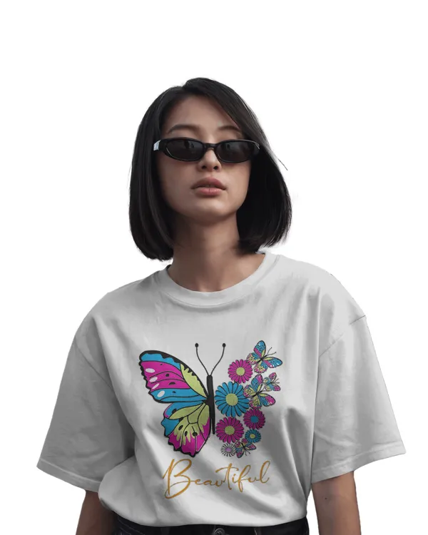 White_Premium_Butterfly_Printed_Cotton_For_Women