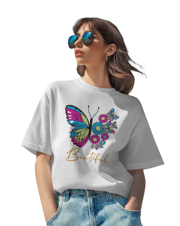 White_Premium_Butterfly_Printed_Cotton_For_Women