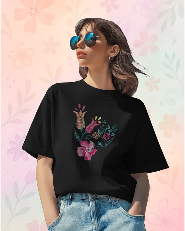 Black_Premium_Flower_Printed_Cotton_For_Women