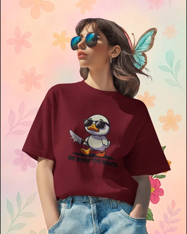 Maroon_Premium_He_Know_Too_Much_Printed_Cotton_For_Women