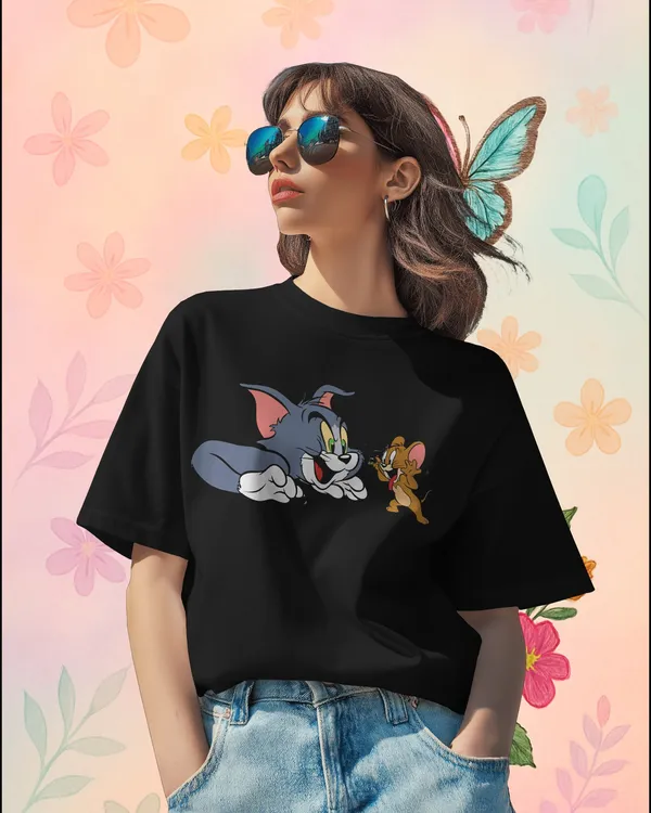 Black_Premium_Tom_And_Jerry_Printed_Cotton_For_Women