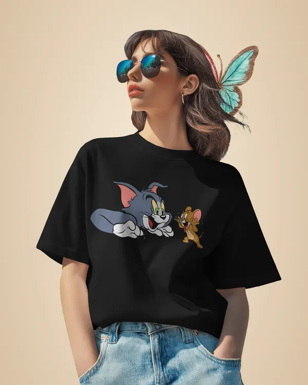 Black_Premium_Tom_And_Jerry_Printed_Cotton_For_Women