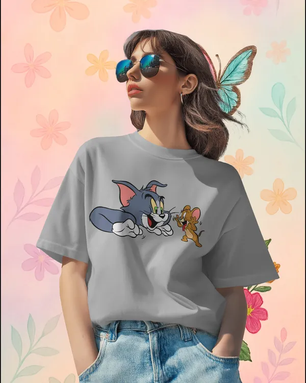 Grey_Premium_Tom_And_Jerry_Printed_Cotton_For_Women